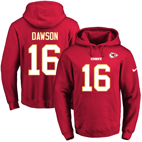 Nike Chiefs #16 Len Dawson Red Name & Number Pullover NFL Hoodie